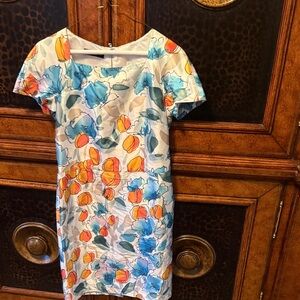 Dolce & Gabbana floral  print Dress with Blue and Orange Accents